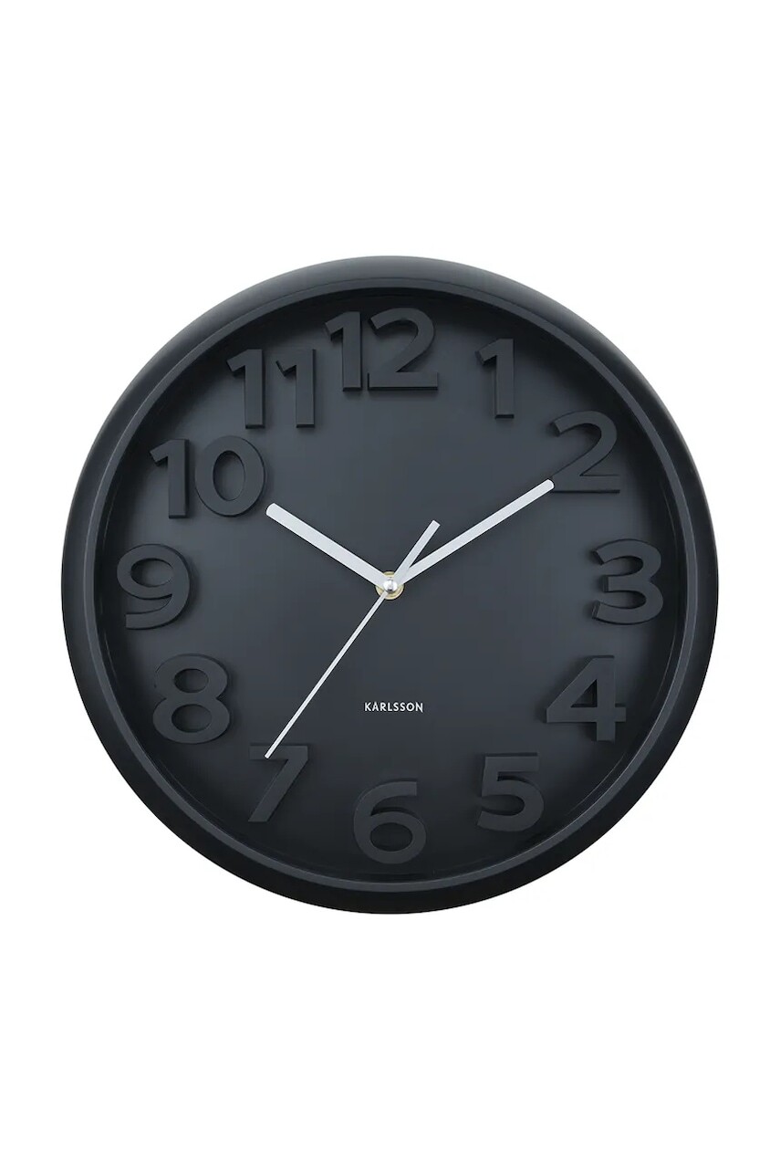 Nástenné hodiny Karlsson Elevated Classic 33,5 cm čierna farba