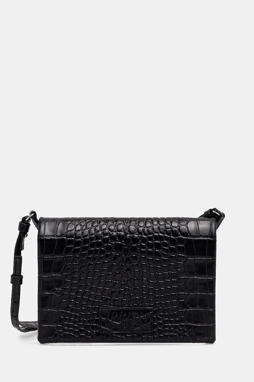 Kožená kabelka MM6 Maison Margiela čierna farba, SA6WF0001.P8650.T8013