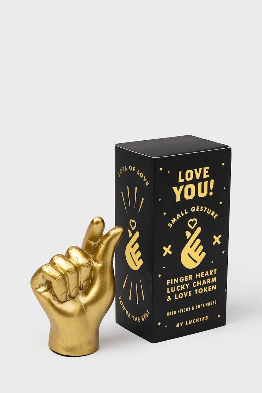 Dekoračná figúrka Luckies of London Love You 10 cm žltá farba