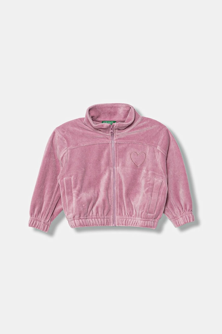 Detská mikina United Colors of Benetton ružová farba, jednofarebná, 3UAPG5047
