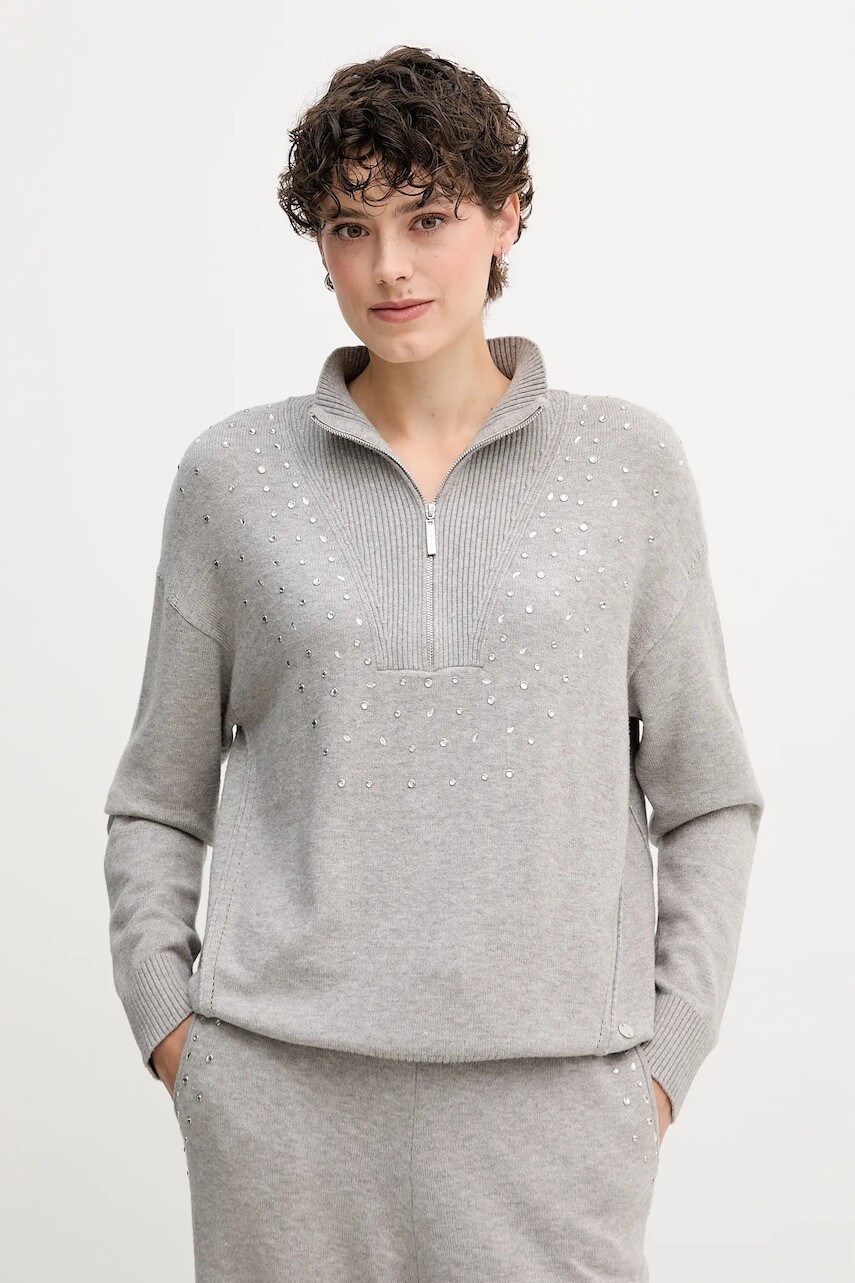 Sveter Joseph Ribkoff šedá farba, s polorolákom, 254933