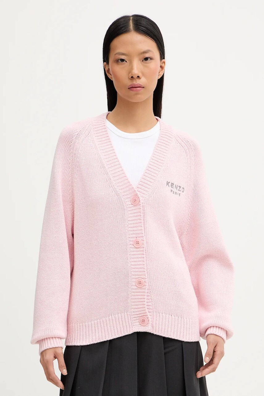 Kardigan s prímesou vlny Kenzo ružová farba, FF62CA7143LA