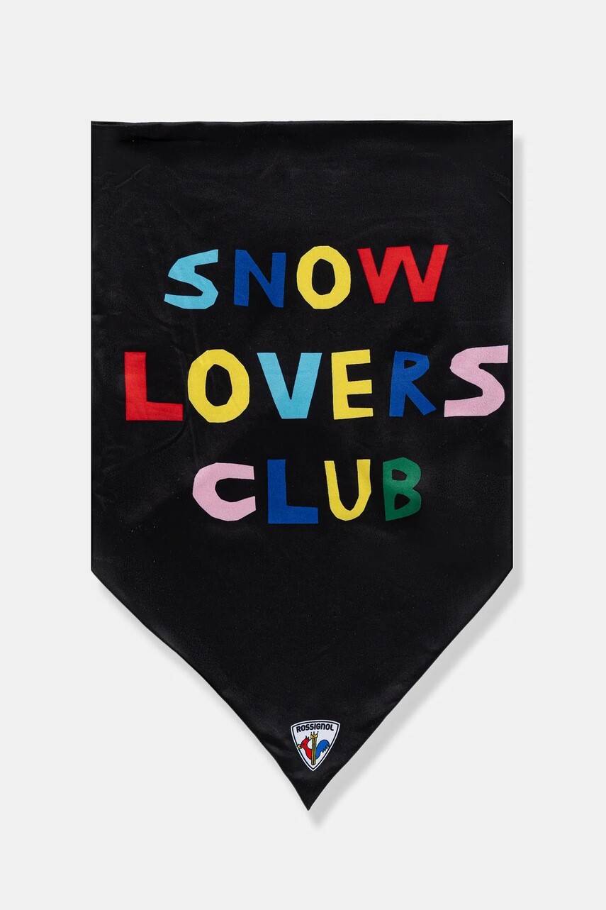 Šál komín Rossignol JCC čierna farba, s potlačou, RLOWH09