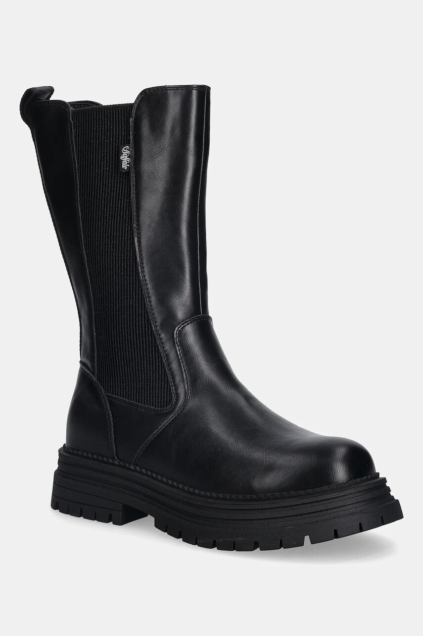 Topánky chelsea Buffalo Lennox Chelsea Hi čierna farba, na platforme, 1270136-BLK