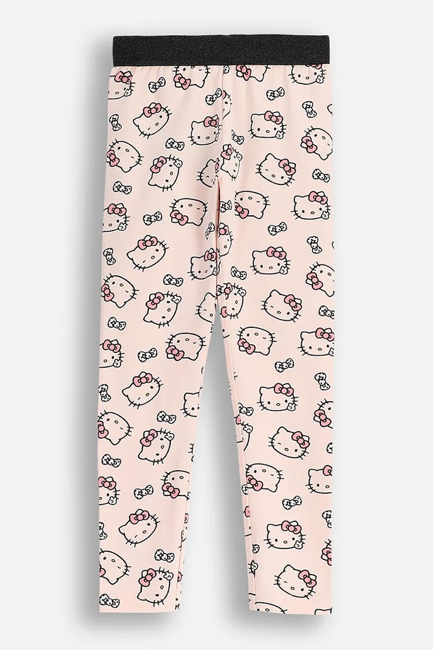 Detské bavlnené legíny Coccodrillo ružová farba, vzorované, LICENCE GIRL