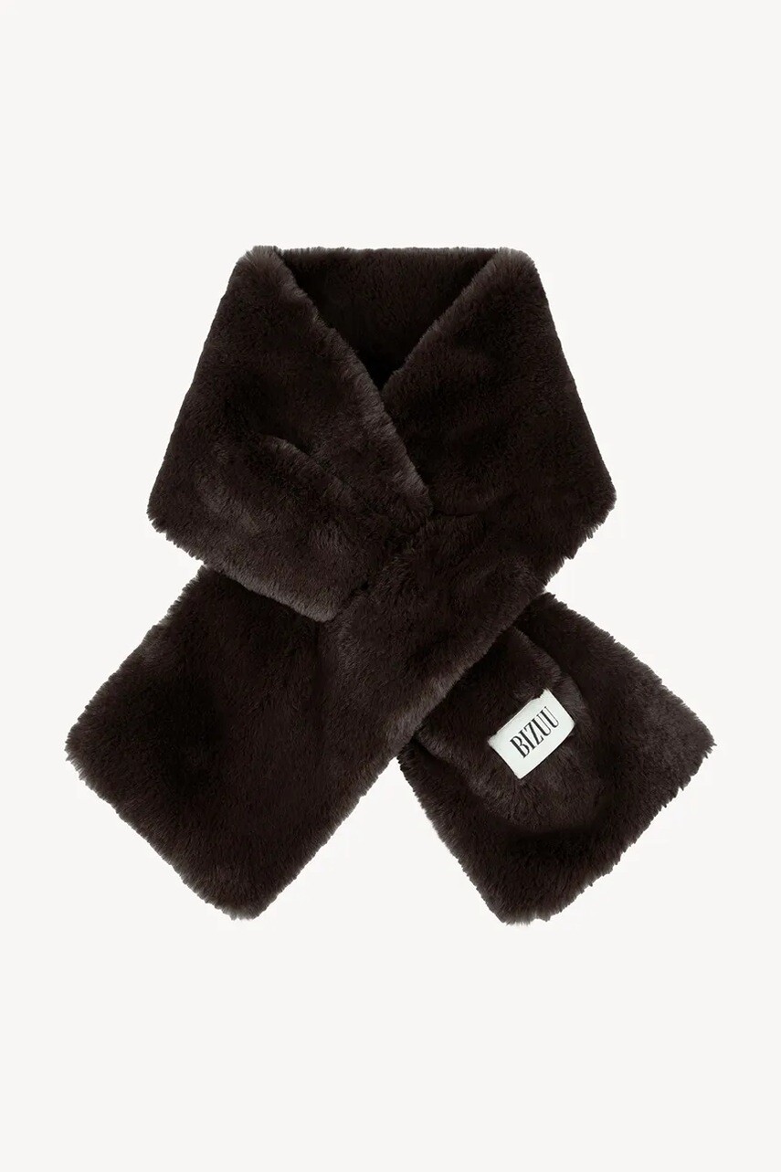 Šál Bizuu FLUFFY hnedá farba, jednofarebný, FLUFFY BRĄZOWY