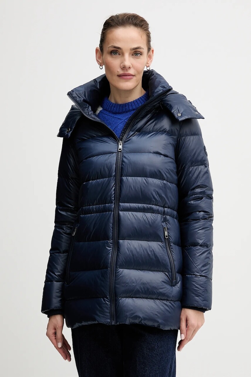 Páperová bunda Tommy Hilfiger tmavomodrá farba, prechodná, WW0WW47355