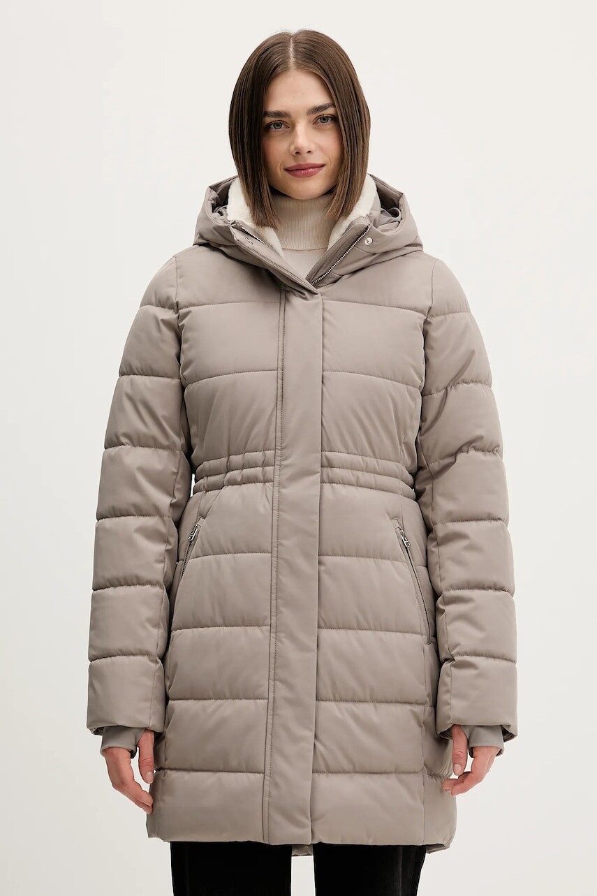 Bunda Hollister Co. béžová farba, zimná, KI344-5028-400