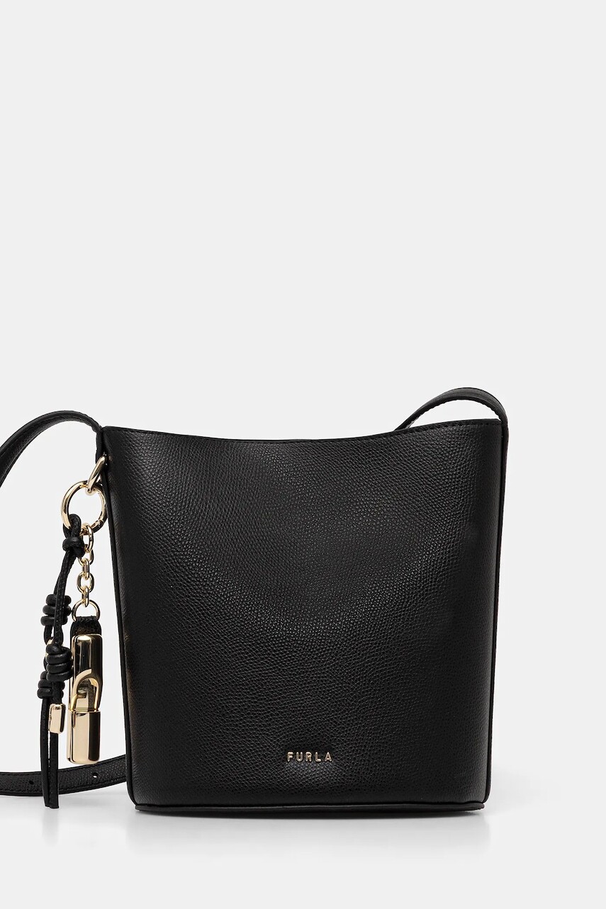 Kožená kabelka Furla čierna farba, WE00859 ARE000 O6000