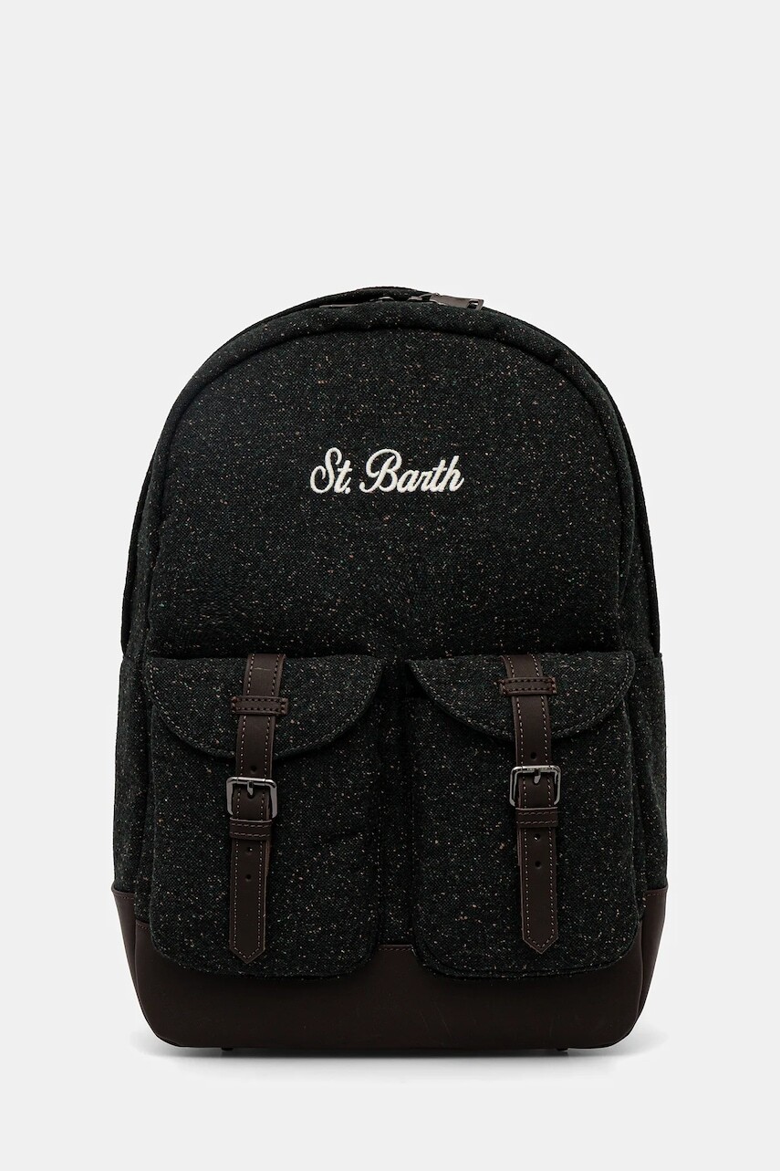 Ruksak s prímesou vlny MC2 Saint Barth zelená farba, veľký, vzorovaný, COD0006