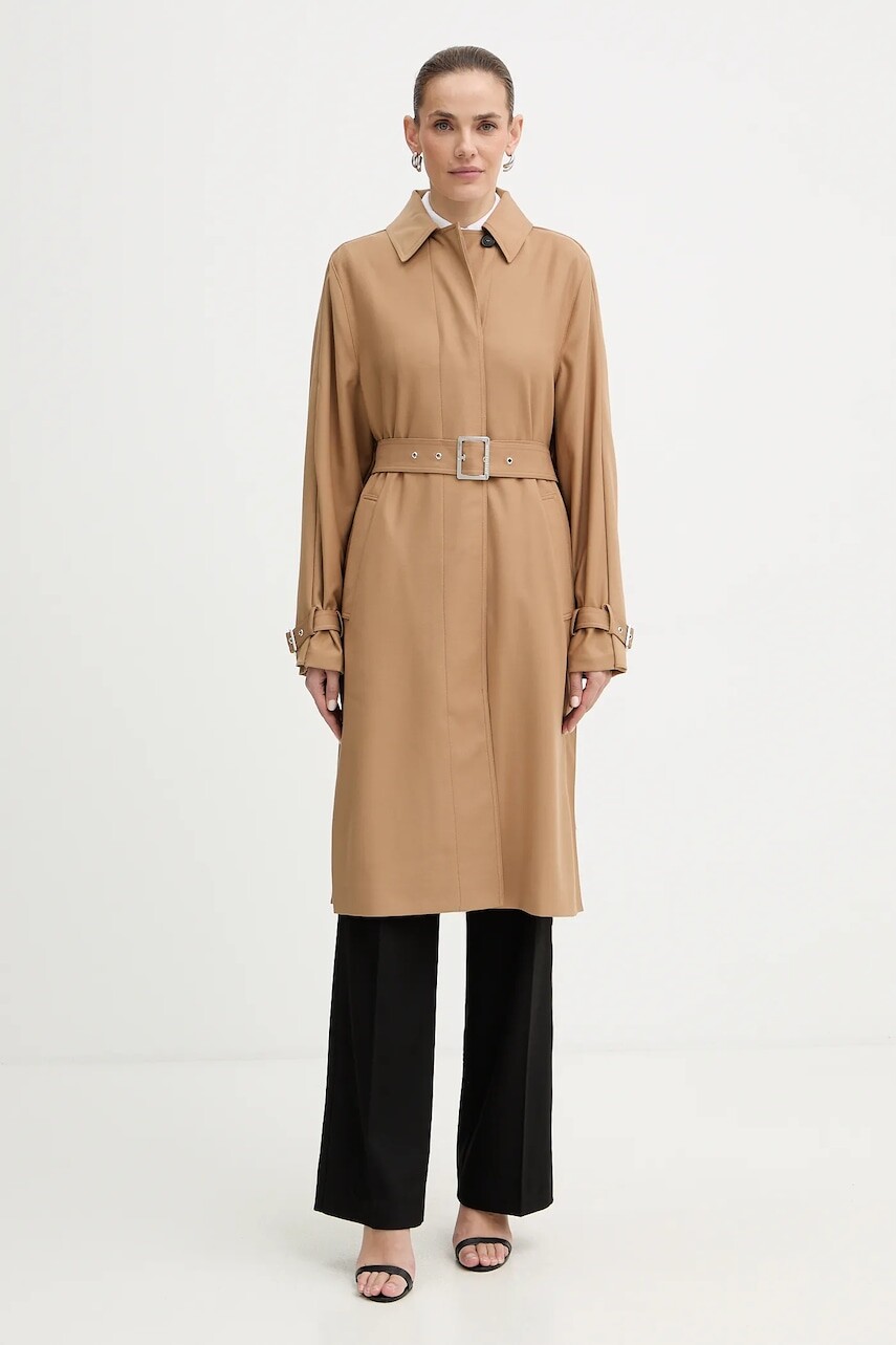 Kabát Karl Lagerfeld béžová farba, B1W15007