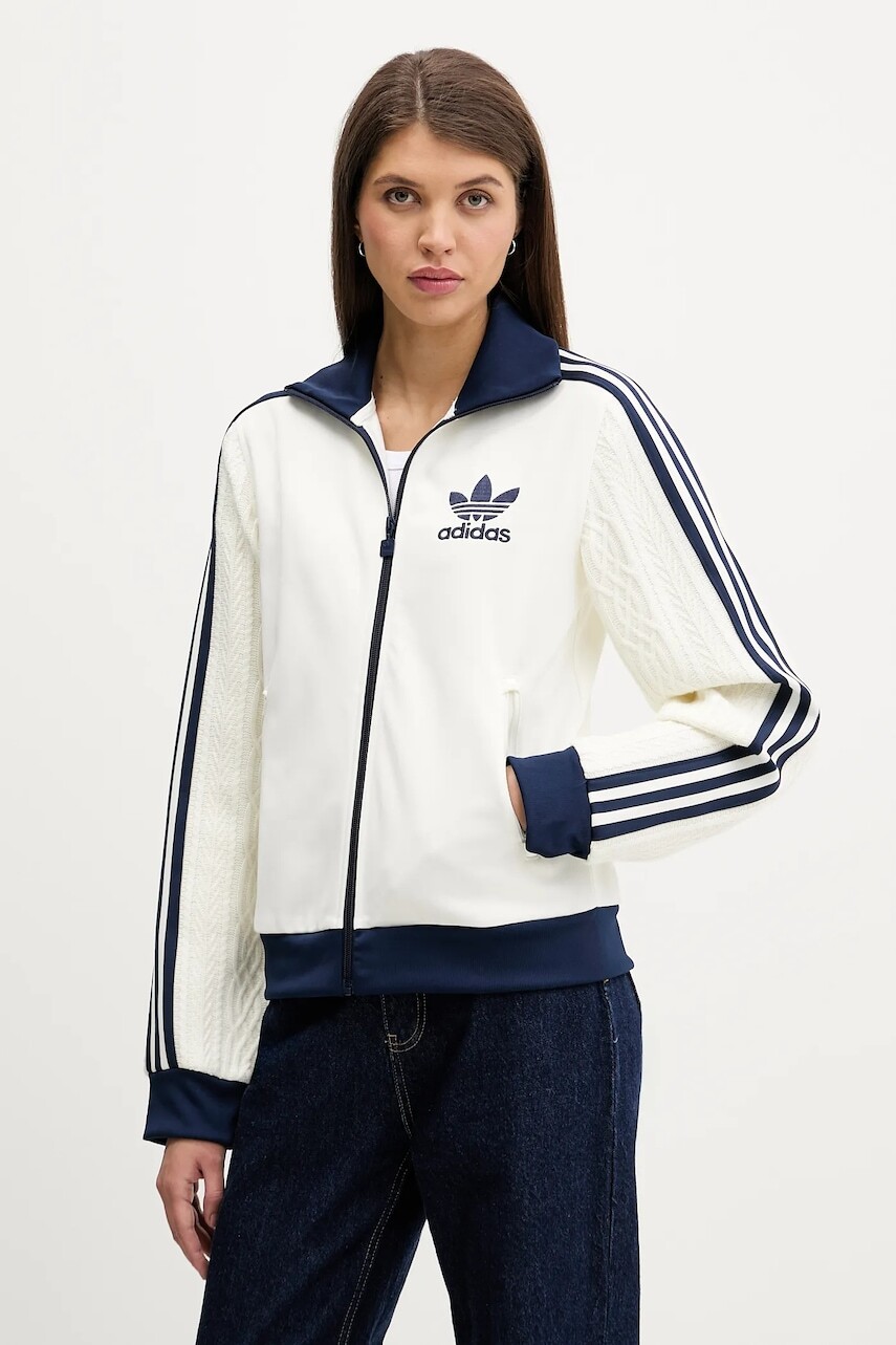 Mikina adidas Originals béžová farba, s nášivkou, KS7800