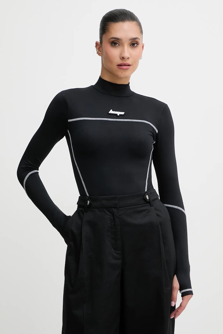 Body Hugo Blue čierna farba, s polorolákom, 50554265