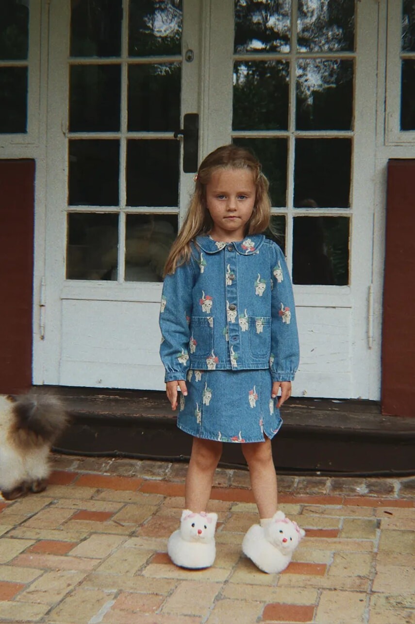 Detská bavlnená bunda Konges Sløjd MAGOT COLLAR JACKET GOTS modrá farba, KS105174