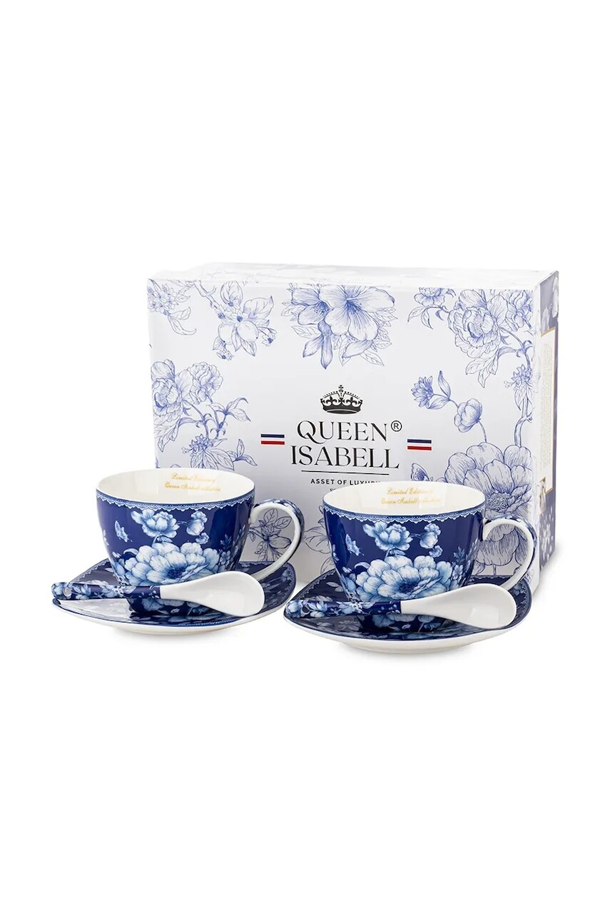 Sada šálok a podšálok pre 2 osoby. home & lifestyle 250 ml modrá farba