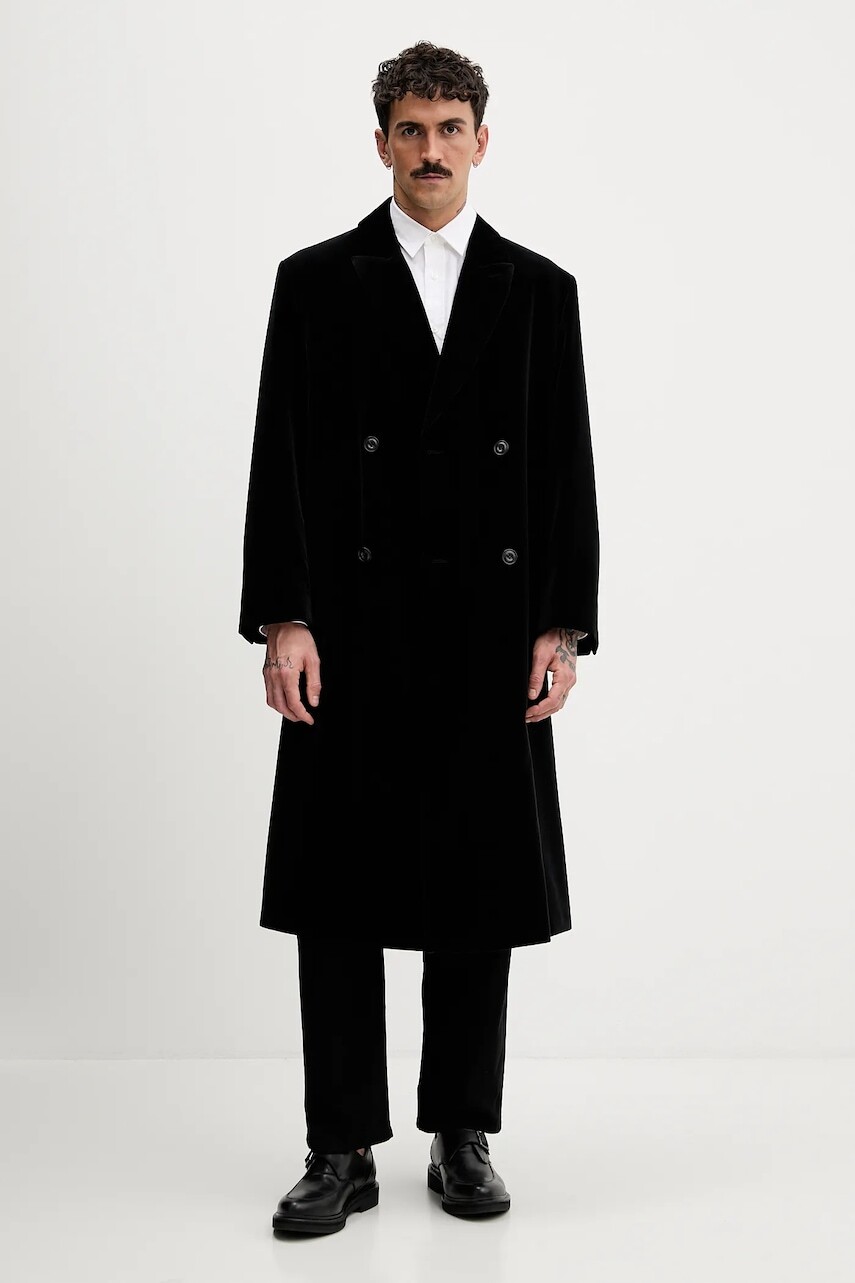 Bavlnený kabát HUGO čierna farba, 50549277