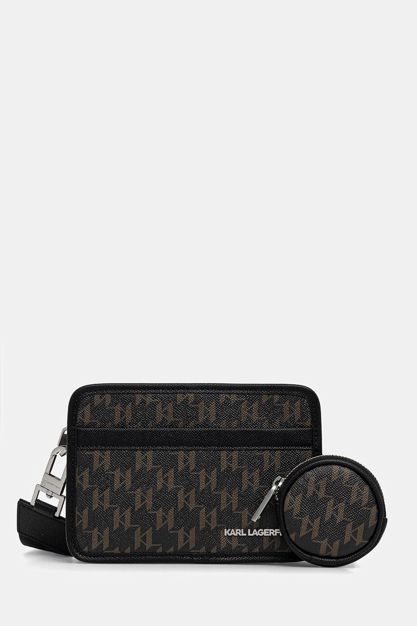 Malá taška Karl Lagerfeld K/MONOGRAM hnedá farba, B1M30223