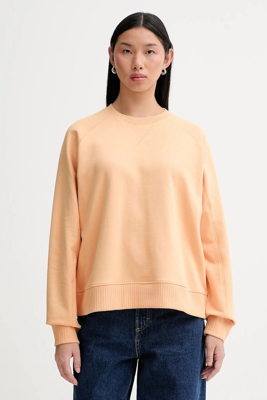 Bavlnená mikina Marc O'Polo oranžová farba, jednofarebná, 5000007895