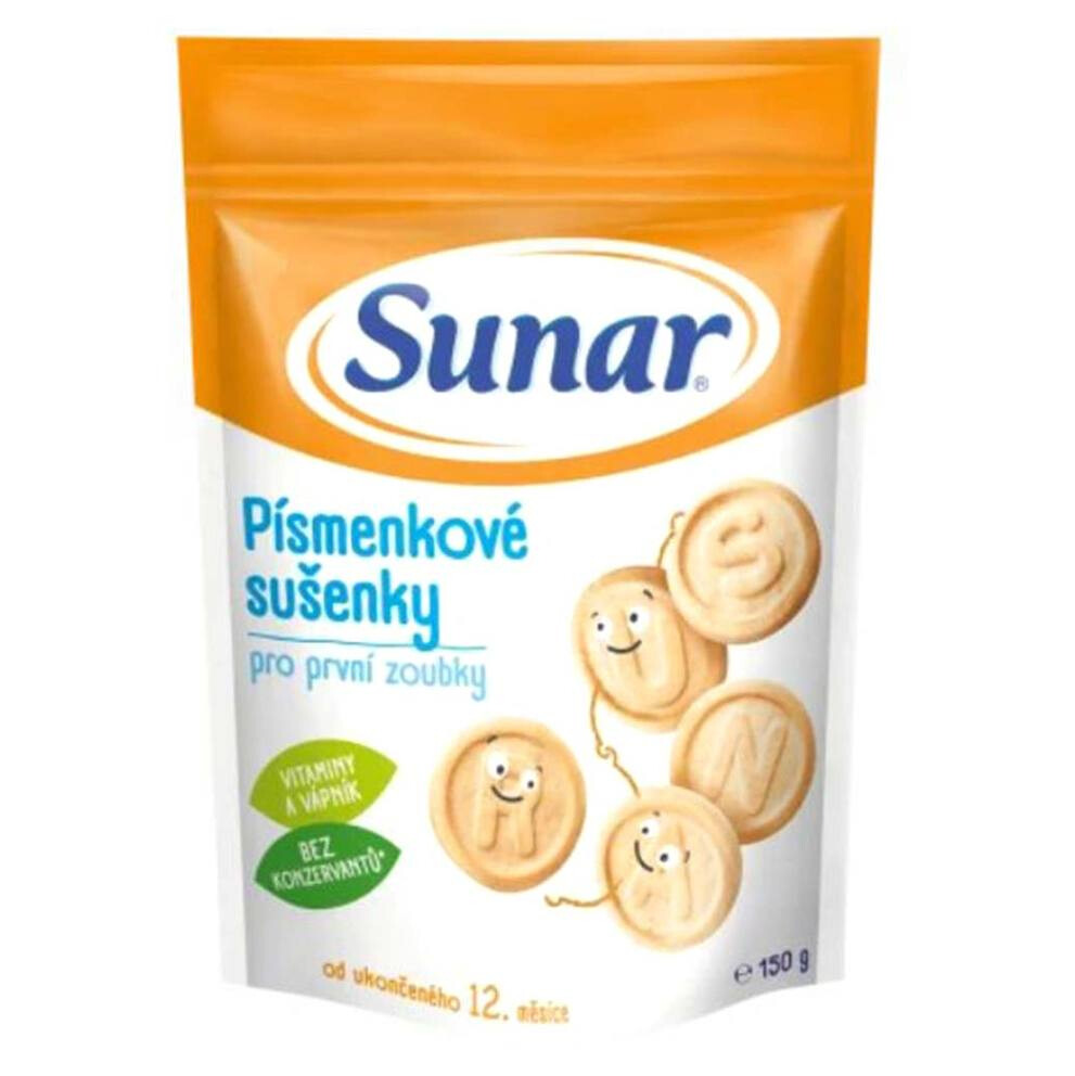 SUNAR Detské sušienky písmenkové 12m + 150 g