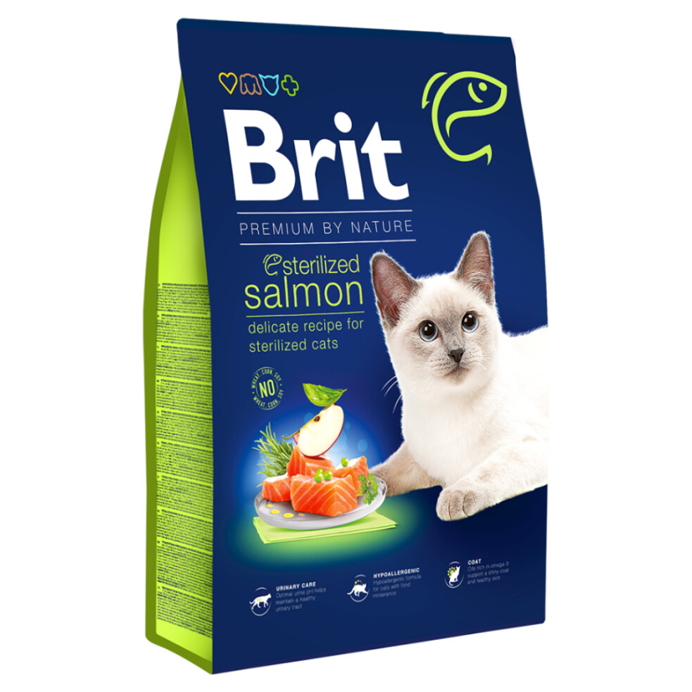 BRIT Premium by Nature Sterilized Salmon granuly pre mačky 1 ks, Hmotnosť balenia: 8 kg