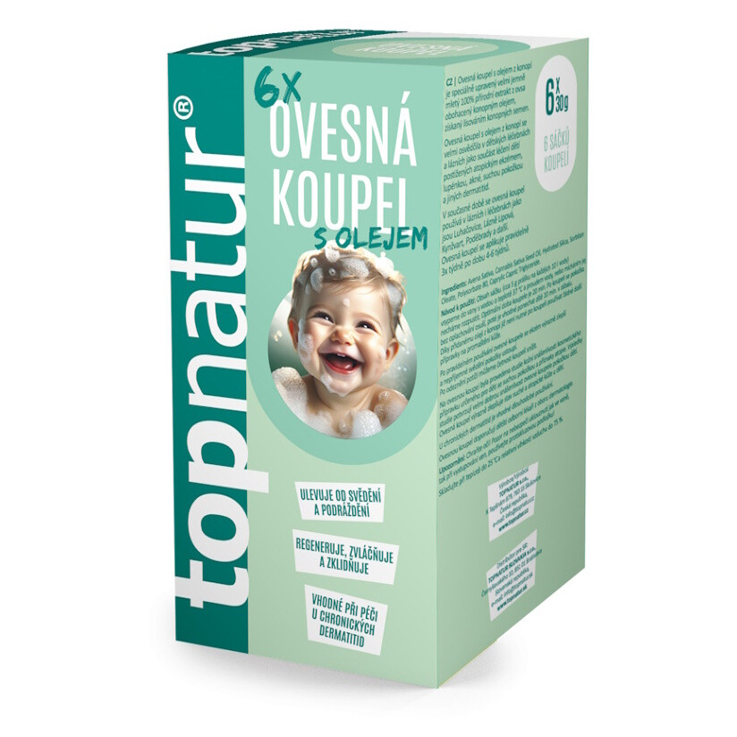 TOPNATUR Ovsená kúpeľ s olejom z konope 6x30 g