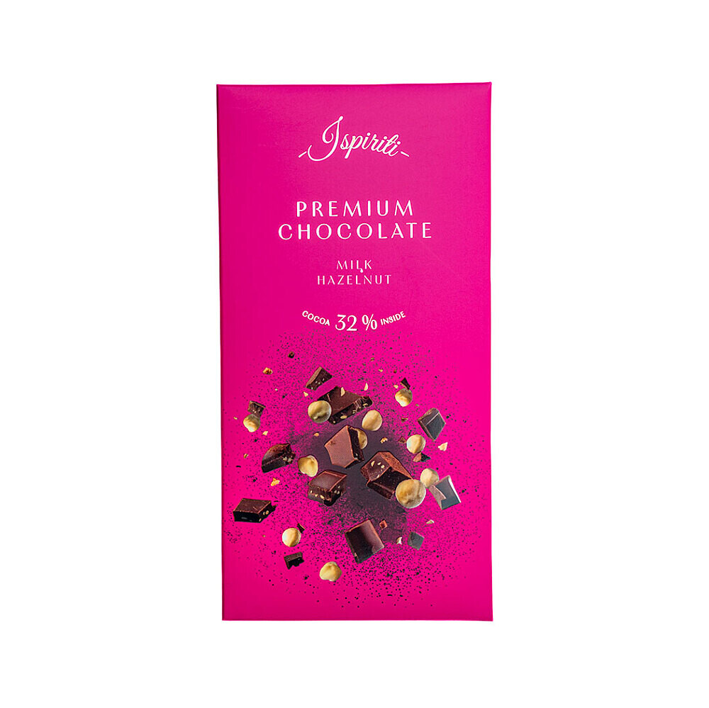 ISPIRITI Mliečna čokoláda 32% s kúskami lieskových orieškov 80 g