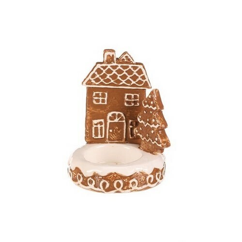Keramický svietnik Domček perník na čaj. sviečku
