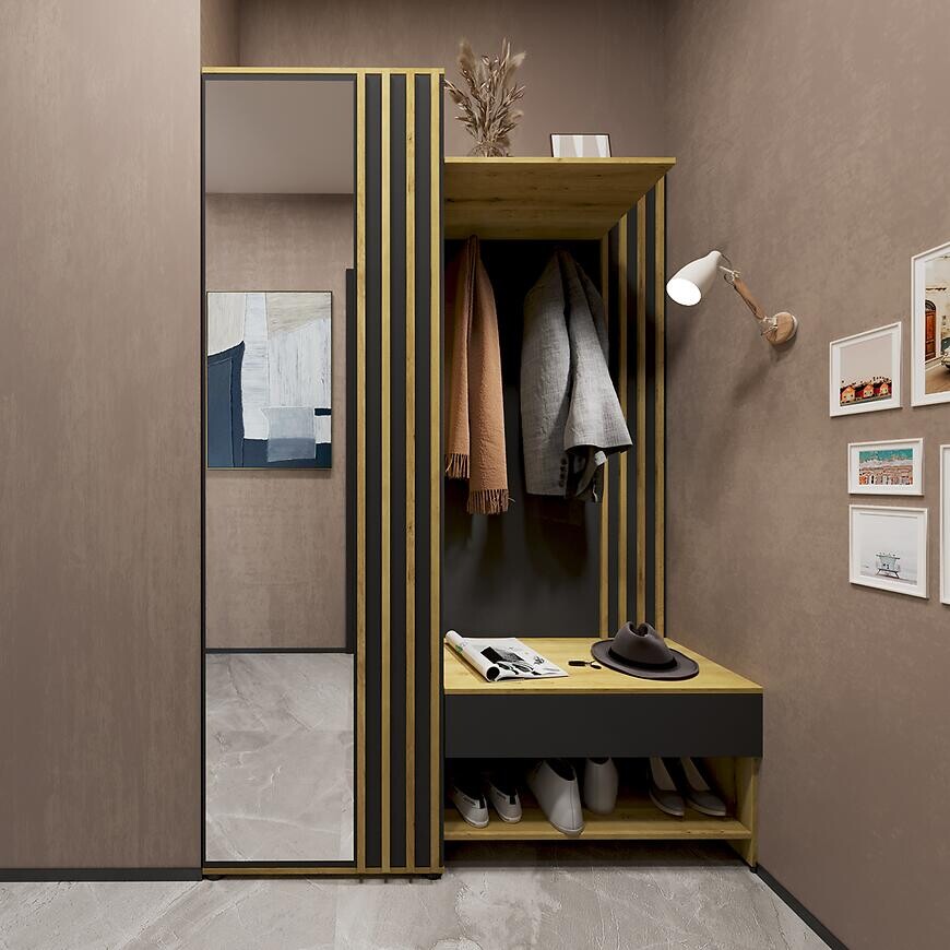 Predsieňový nábytok Tavo čierna/artisan