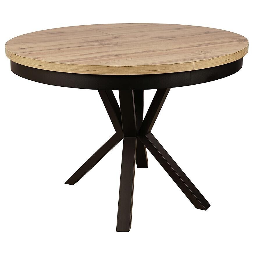 Stôl St-42 90+50 Dub Wotan/Čierna -Kovová noha