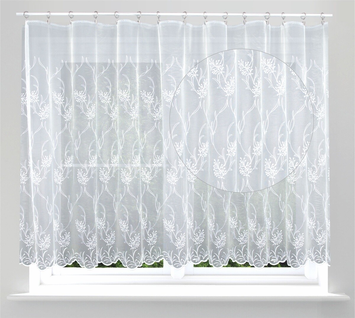 Záclona markizeta, Dita metráž, biela 110 cm