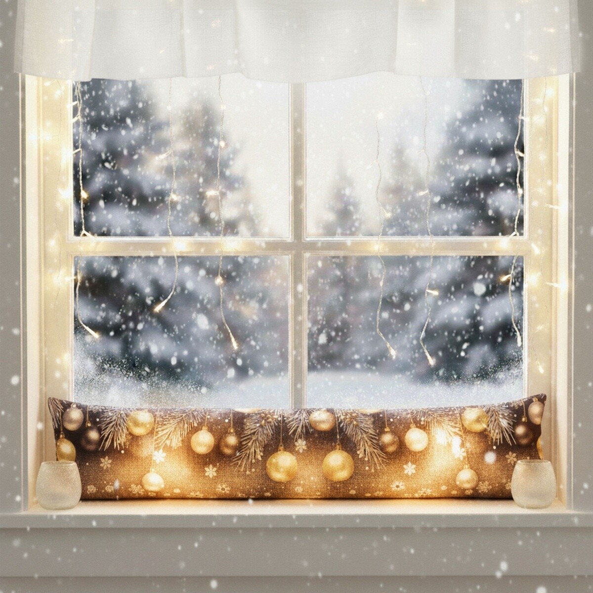 Oknenná vianočná svietiaca dekorácia, Vianočné gule