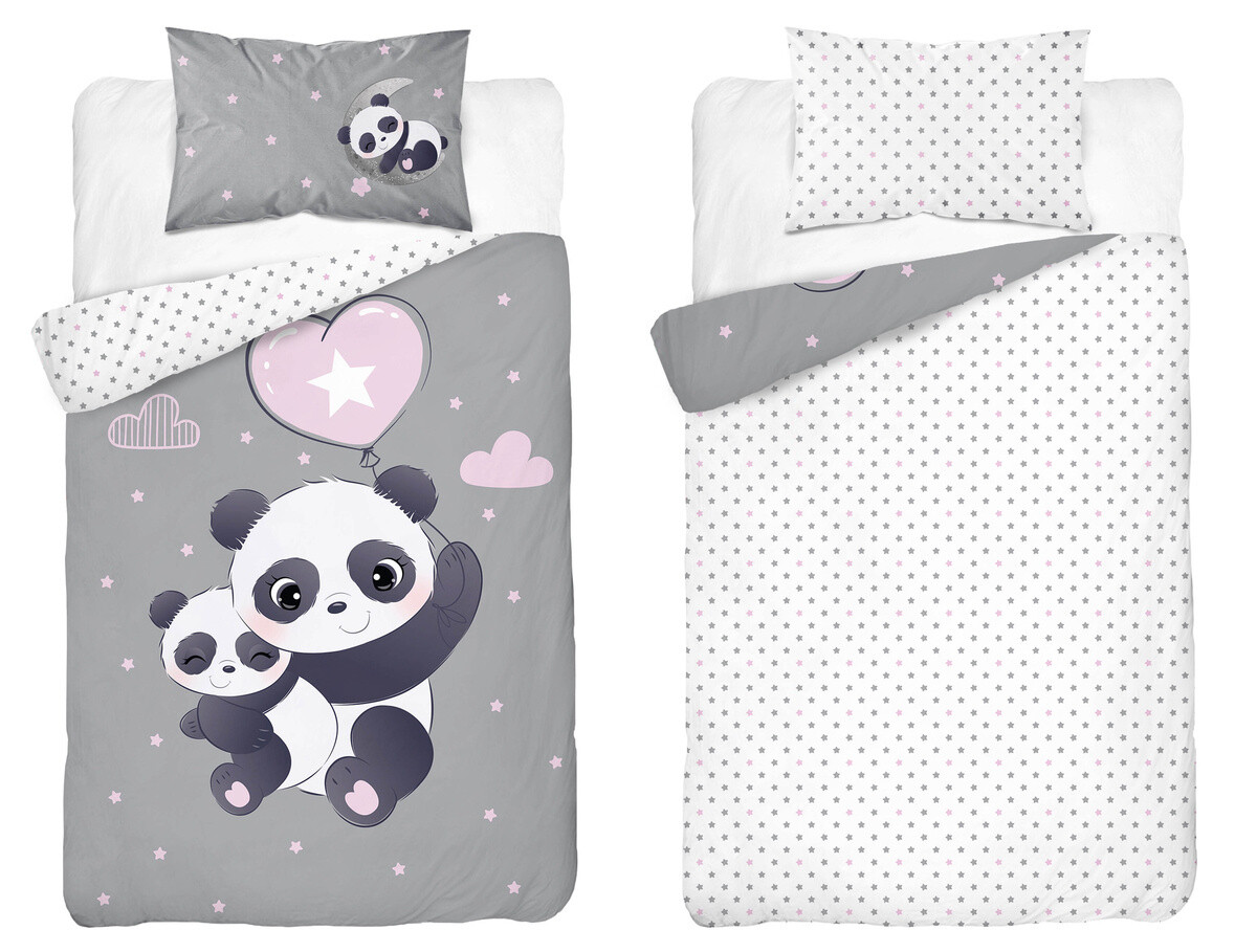 Obliečky do postieľky bambusové, Pandy