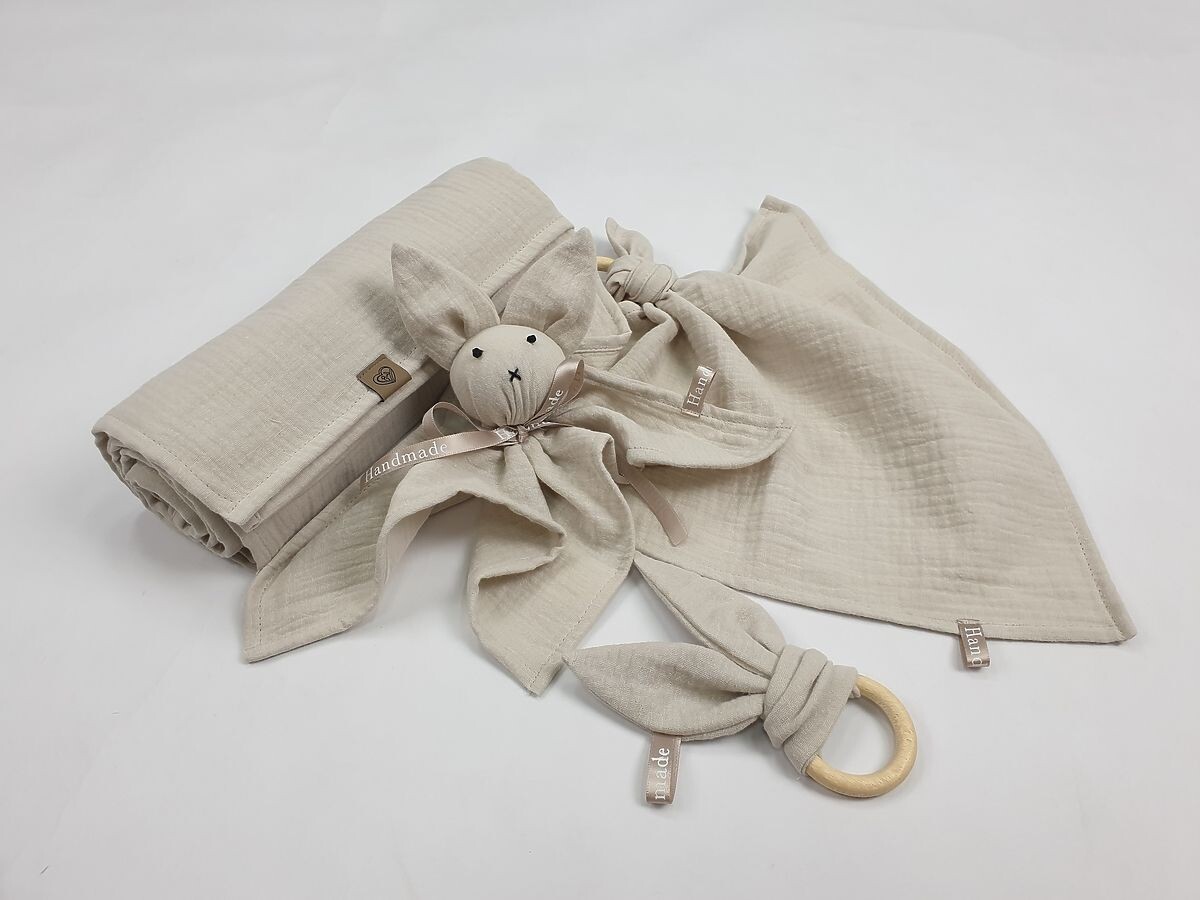 Mušelinový set pre bábätko - béžový