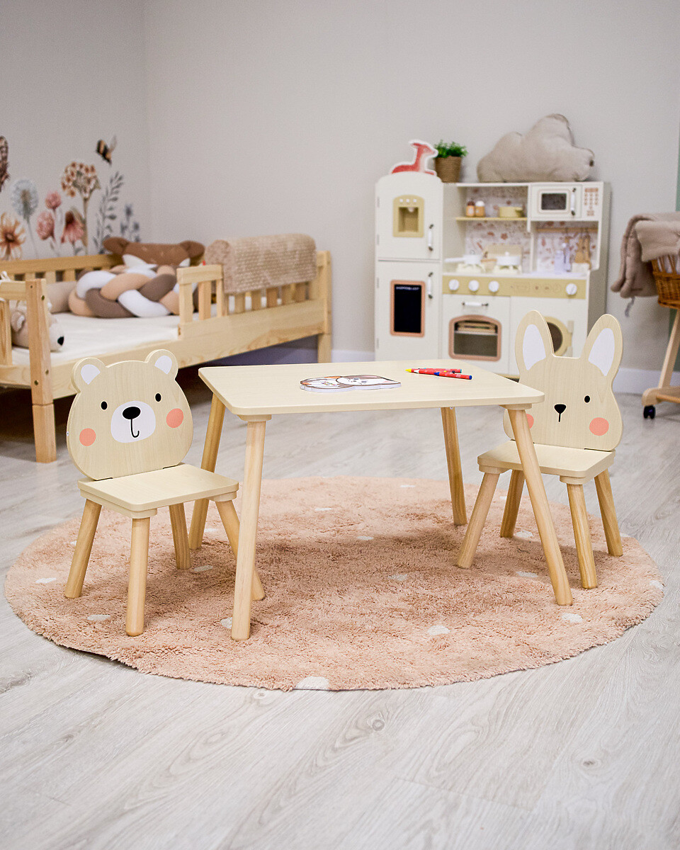 Detský stolček a stoličky - Priatelia z lesa