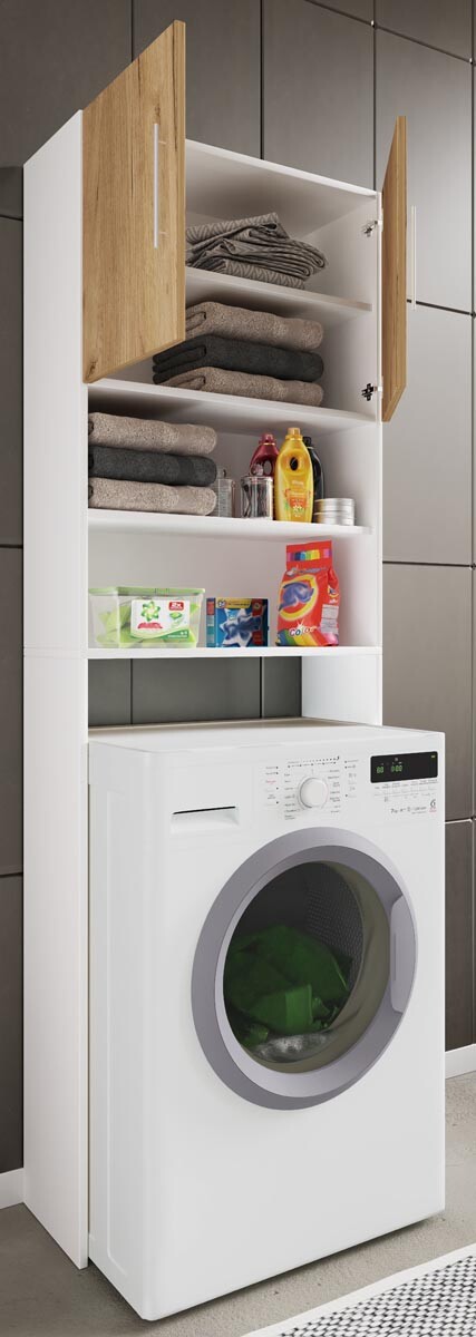 Skriňa na práčku Jutas, biela
