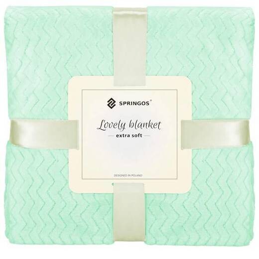 Obojstranná plyšová deka 70x160cm - cik cak - zelená