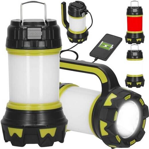 Multifunkčná kempingová LED baterka, 6 režimov svietenia, s funkciou powerbanky