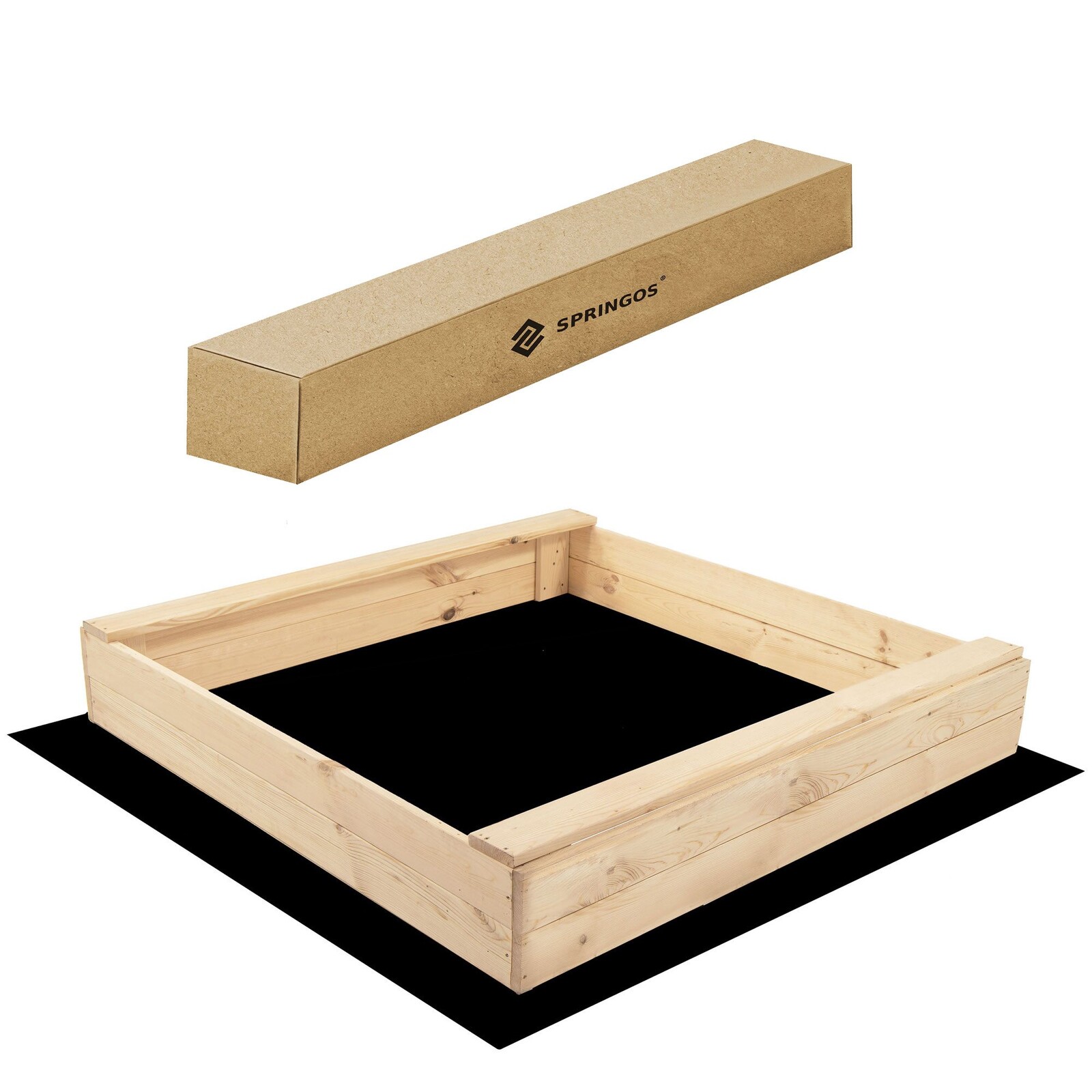 Pieskovisko + geotextília - 120x120 cm - drevo