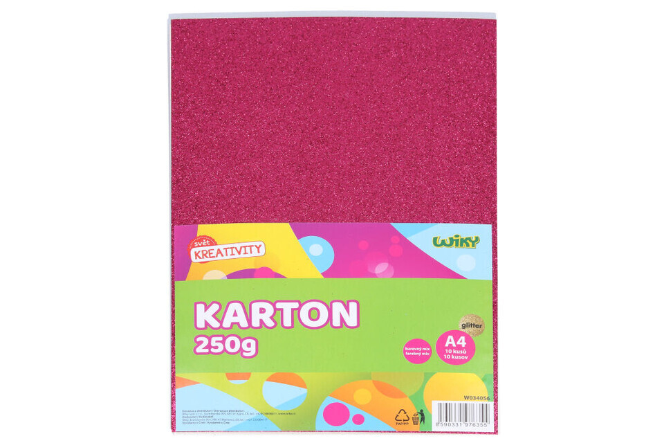 Karton A4 10ks,farebný mix,glitter