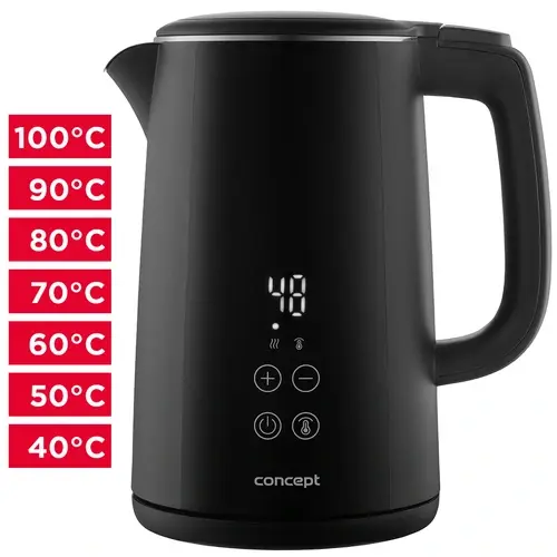 CONCEPT Rýchlovarná kanvica s reguláciou teploty 1,5 l RK3360