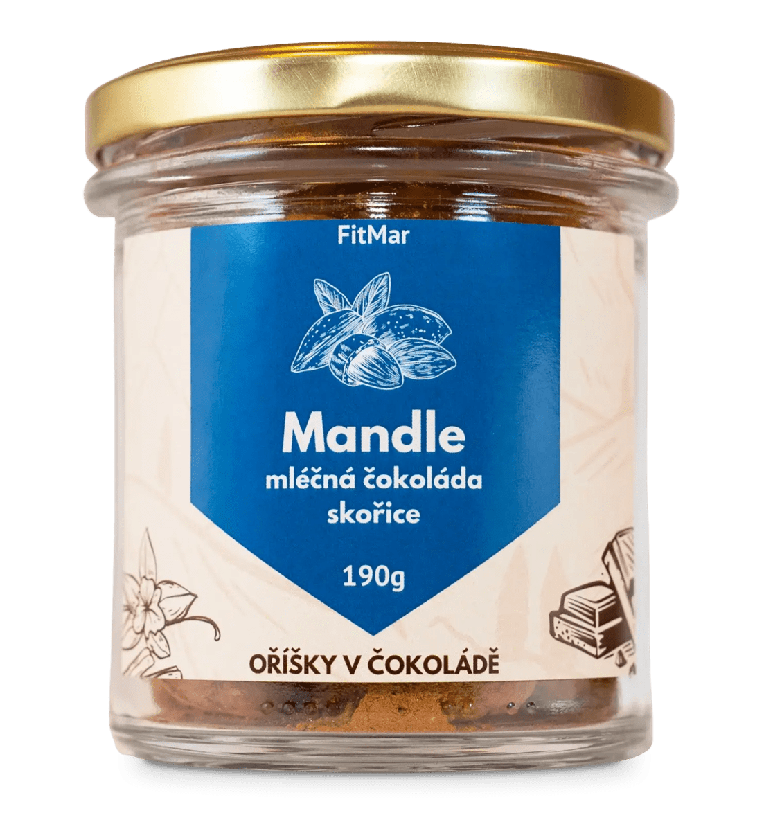 Mandle v mliečnej čokoláde a škorice