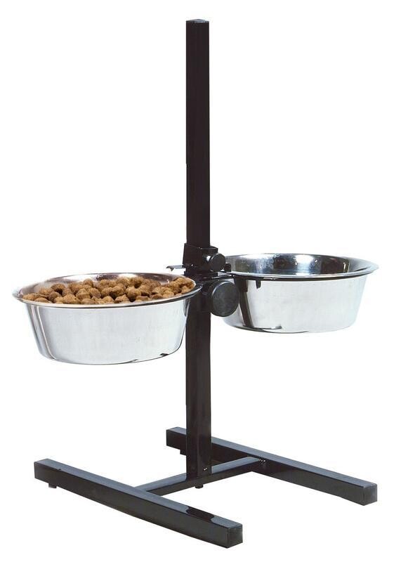Stojan na misky včetně nerezových misek 2x25cm 2,5l