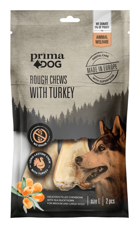 PrimaDog Rough Chews Turkey-Sea bucktho L 13,5 cm 140 g
