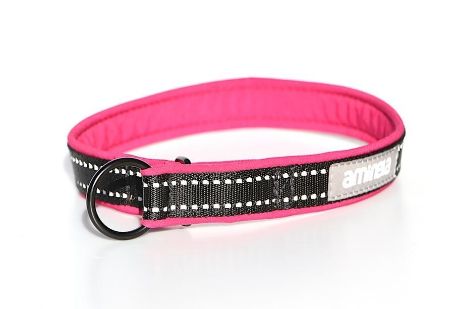 Aminela obojek polostahovací Sport & City 42cm + 5cm, malinová/černá