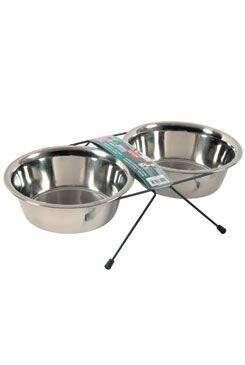 Miska nerez stojan+2 misky pes STEEL