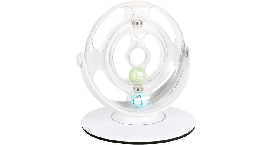 Flamingo Interaktivní hračka pro kočky Rotační kolo Dita bílé 26x26x27,5cm