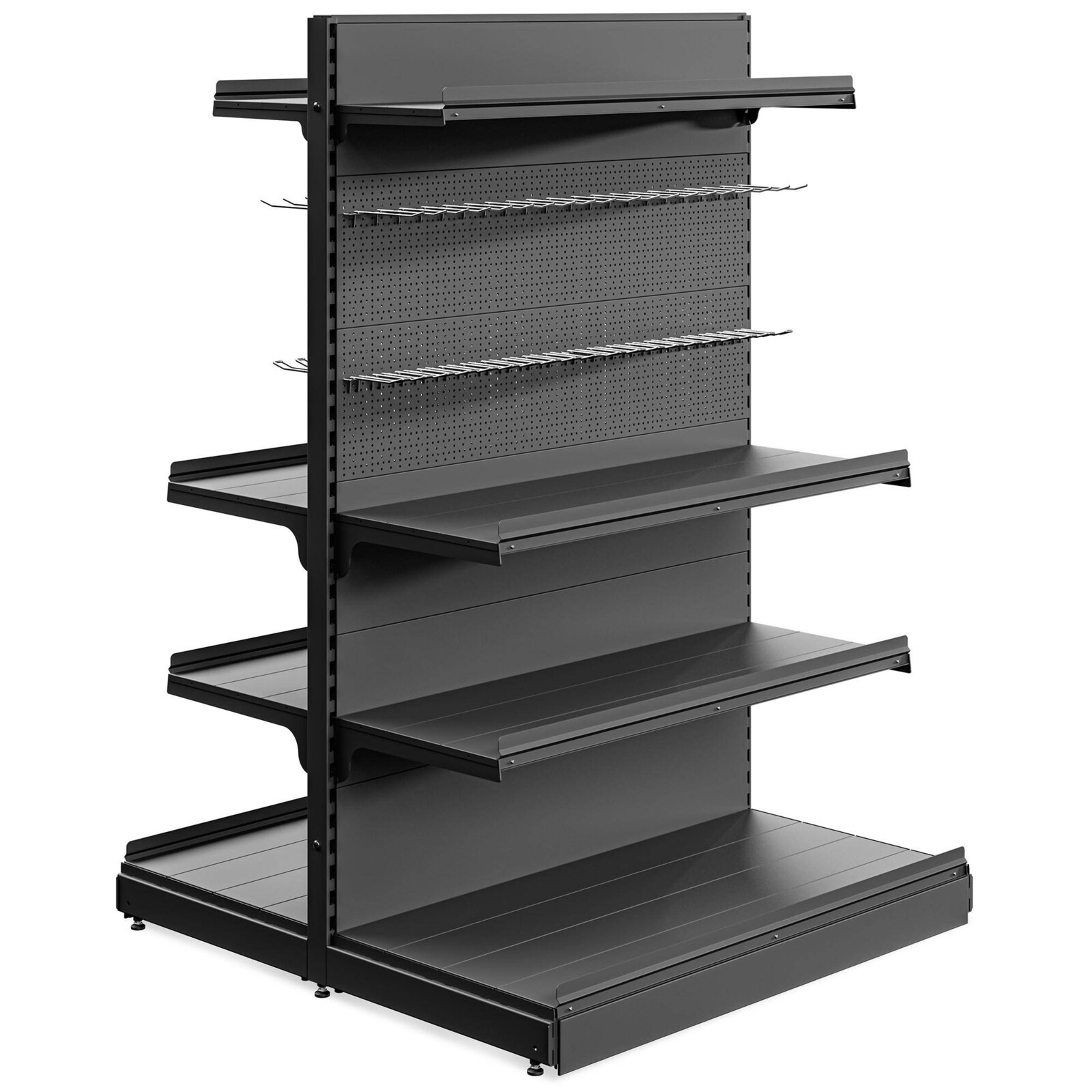 Marbo Regál do predajne s perforovaným panelom obojstranný 193x128x129 - 4 police