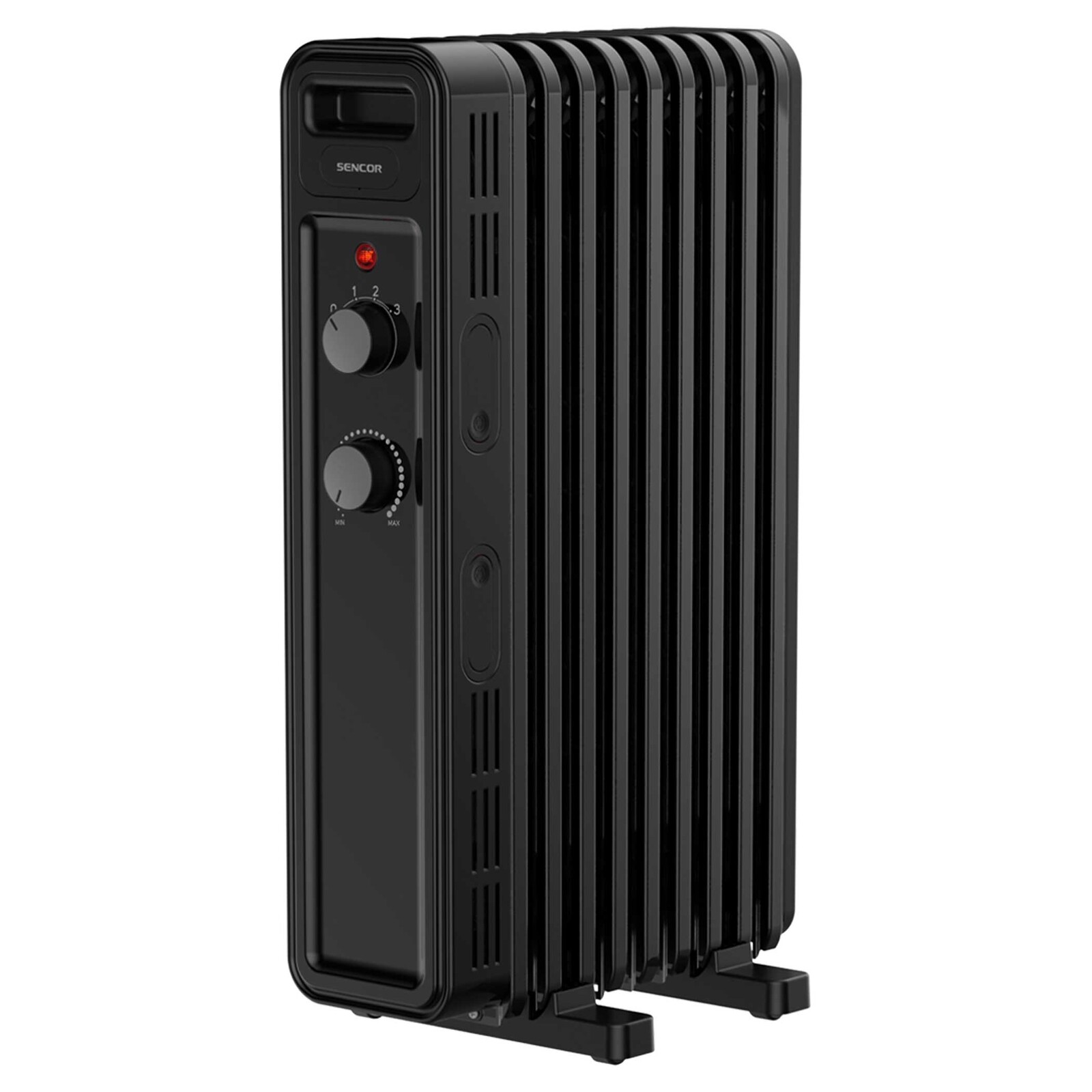 Sencor SOH 3509BK Elektrický olejový radiátor Až 2 000 W v 3 režimoch (800 / 1 200 / 2 000 W) s termostatom, 9 ohrievacích článkov FLAT SHAPE - nový