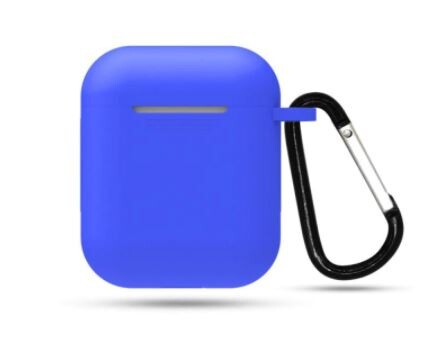 Silikónové púzdro pre Airpods 1 a 2 s karabínou - Modrá