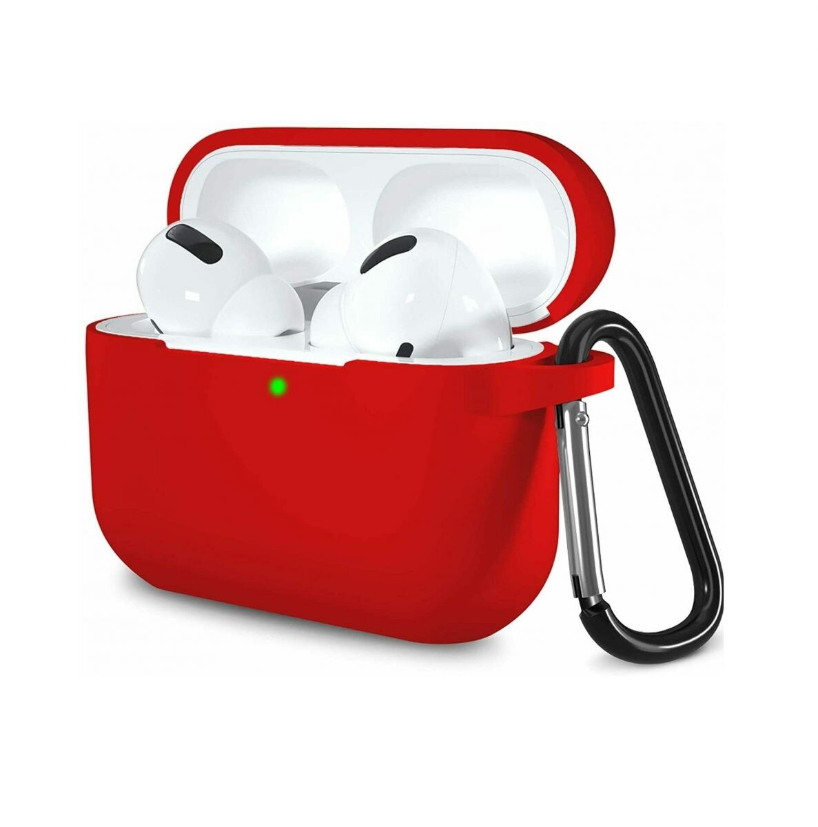 Silikónové púzdro pre Airpods 3 s karabínou - Červená